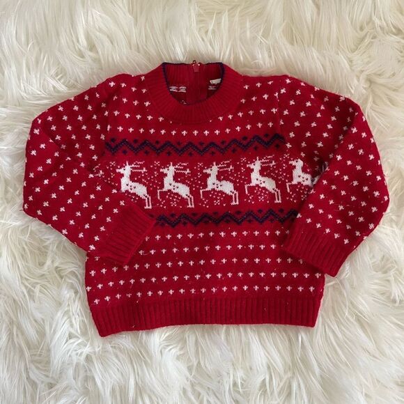 Toddler Fair Isle Red Sweater - Picture 1 of 7